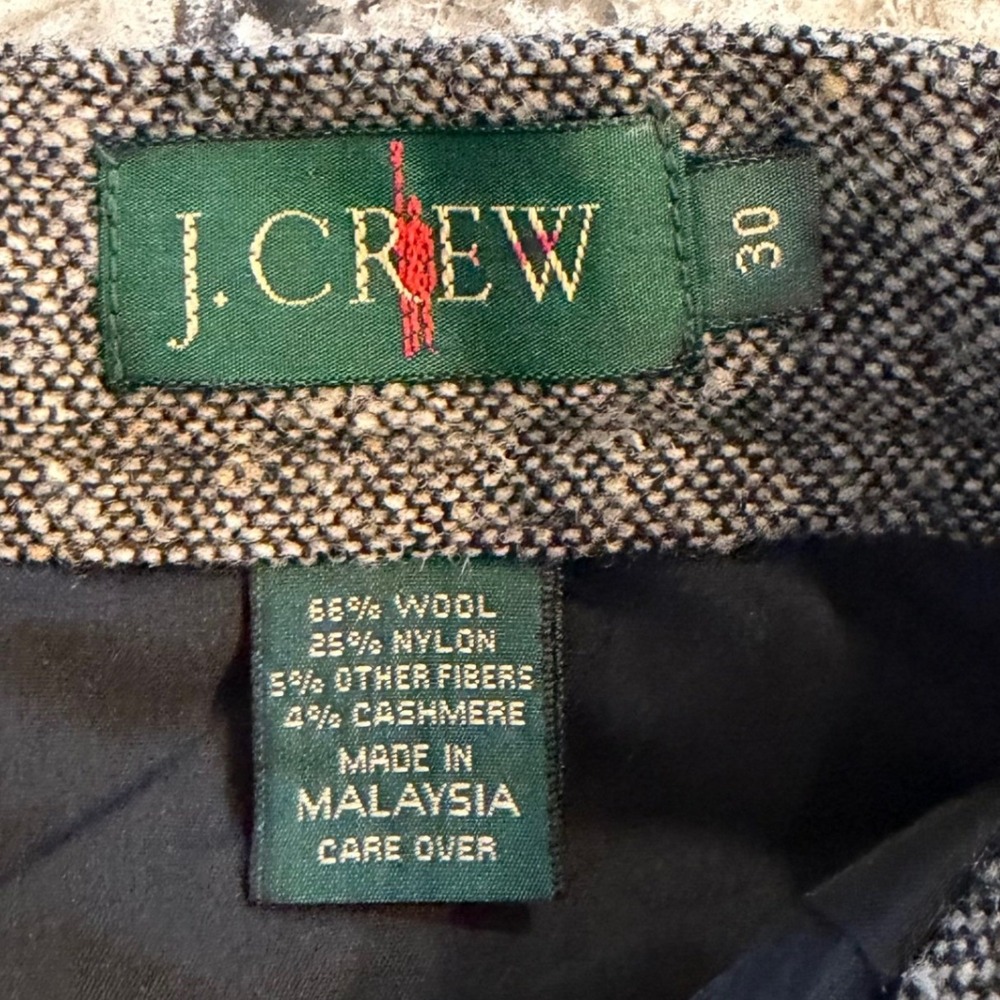 J. CREW Oarsman Vintage Donegal Tweed Wool Cashmere Pants 30X30 Flat Front - Picture 7 of 8